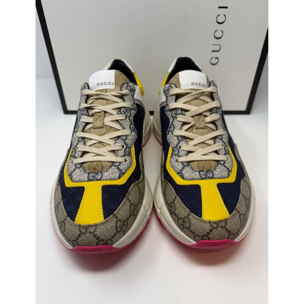 Gucci Rhyton GG Beige White Yellow Sneaker Size 9 US 8 Gucci - Picture 2 of 8